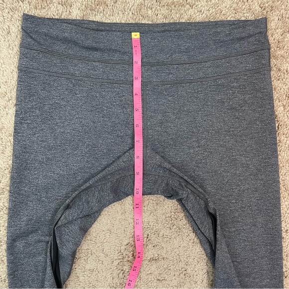 Lululemon Inspire Crop II Luxtreme Heathered Black Leggings Size 10 Style W6AMLS - Picture 14 of 16